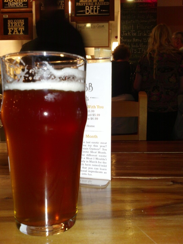Durham-brewed beer at Bull City Burger