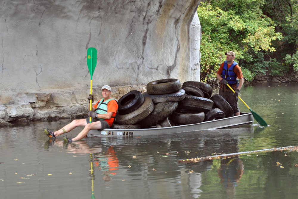 River cleanup raft